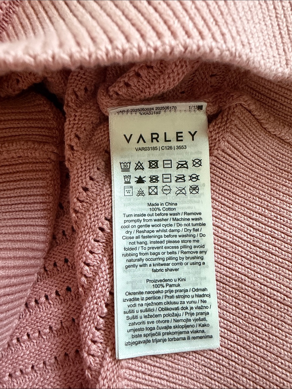 Varley Morwenna Half Zip Knit - Mellow Rose - Picture 5 of 5